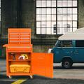 Orange Detachable 5 Drawer Tool Chest with Bottom Cabinet & Adjustable Shelf