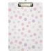 Coolnut Pink Polka Dots Clipboards for Kids Student Women Men Letter Size Plastic Low Profile Clip Silver Clip 9 x 12.5 in