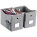 Office Document Box Linen File Box with Metal Slide Hanging File Organizer Decorative Storage Boxes Foldable Folder Storage Box Desktop File Rack Mass Storage Box -2 Piece Gray GTICPHYJ