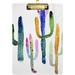 Coolnut Coloful Cactus Cacti Succulents Clipboards for Kids Student Women Men Letter Size Plastic Low Profile Clip 9 x 12.5 in Golden Clip