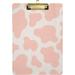 Coolnut Pink Cow Print Giraffe Abstract Clipboards for Kids Student Women Men Letter Size Plastic Low Profile Clip 9 x 12.5 in Golden Clip