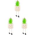 3 Sets of Artificial Succulent Potted Plant Fake Succulent Plant Cute Hanging Leg Emotional Succulent Decor