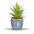 Blue Flower Paint Fake Pineapple Flower Pot Vase Mini Decor