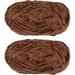 2Pcs Velvet Yarn Chenille Yarn 2x100g/7.1oz 174 Yards Total Length Super Bulky Polyester Soft Blanket Yarn for Knitting Weaving Bag