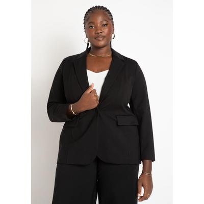 Plus Size Women's The Ultimate Stretch One Button Work Blazer by ELOQUII in Natural (Size 20)