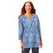 Plus Size Women's Suprema® Feather Together Tee by Catherines in Sky Blue Medallion (Size 2X)