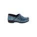 Dansko Mule/Clog: Slip-on Wedge Boho Chic Blue Shoes - Women's Size 42 - Round Toe