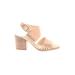 Vince Camuto Heels: Tan Solid Shoes - Women's Size 7 - Open Toe