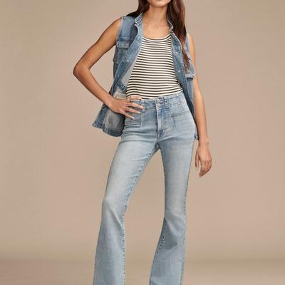 Lucky Brand High Rise Stevie Flare - Women's Pants Denim Flare Flared Jeans in Aquarius, Size 24 x 32