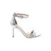 Nine West Heels: Silver Shoes - Women's Size 7 1/2 - Open Toe