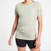 Athleta Tops | Athleta Women's Essence Pleated Ruched Tee Shirt Sage Green Short Sleeves Sz M | Color: Green | Size: M