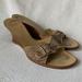 Coach Shoes | Coach Logo Wedge Sandal Size 7.5 | Color: Brown/Cream | Size: 7.5