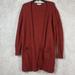 Madewell Sweaters | Madewell Rust Open Cardigan Women's Xxs Red Sweater Front Pocket Wool Blend | Color: Red | Size: Xxs