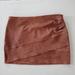 Free People Skirts | Free People Mini Skirt Brown Faux Suede Look Size 6 90% Polyster 10% Spandex | Color: Brown | Size: 6