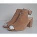 Nine West Shoes | Nine West Tan Suede Leather Chunky Heels Size 7m Jazzyo Open Toe Ankle Buckle | Color: Tan | Size: 7