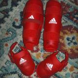 Adidas Accessories | Adidas Wkf Karate Shin Guards & Removable Shin Instep Foot Guards Sparring Pads | Color: Red | Size: Os