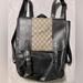 Gucci Bags | Authentic Gucci Fabric On Black Leather Backpack | Color: Black/Tan | Size: Os