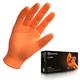 MERCATOR GoGrip Nitrile Gloves Orange Powder-Free Disposable Gloves Size L - Pack of 500 Latex-Free 3x Thicker Nitrile Gloves Diamond Texture