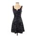 Trixxi Cocktail Dress - A-Line: Black Marled Dresses - Women's Size Small