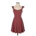 Sequin Hearts Casual Dress - A-Line Scoop Neck Sleeveless: Burgundy Dresses - Women's Size Small