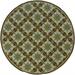 Brown Round 8' Indoor/Outdoor Area Rug - Charlton Home® Barboza Geometric/Green Indoor/Outdoor Area Rug Polypropylene | Wayfair