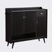 Corrigan Studio® 20 Pair Solid Wood Shoe Storage Cabinet Solid Wood in Black | 41.34 H x 47.24 W x 13.78 D in | Wayfair