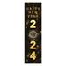 The Holiday Aisle® Happy New Year Banner 2024, Vertical Black & Gold Countdown Clock, Hanging Banner Sign w/ Glue Dots | Wayfair