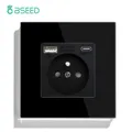 BSEED-Prise murale simple standard France double prise d'alimentation port de charge USB Type-C