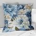 Designart "Floral Blue And White Victorian Pattern II" Floral Printed Throw Pillow