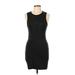 Topshop Casual Dress - Bodycon Crew Neck Sleeveless: Black Print Dresses - Women's Size 10