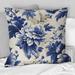 Designart "Regal Cobalt Blue Damask Ii Victorian Pattern VI" Floral Printed Throw Pillow