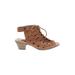 Earth Heels: Tan Print Shoes - Women's Size 8 1/2 - Peep Toe