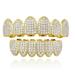 Diamond ladies 18K gold-plated hip-hop diamonds men and women gold braces dentures braces set diamond braces decoration braces party dental decoration