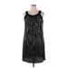 Tiana B. Casual Dress - Shift Scoop Neck Sleeveless: Black Color Block Dresses - Women's Size X-Large