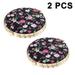 2 Pieces Portable Compact Mirror Two-sided Cosmetic Mirror Retro Small Cosmetic Mirror Two-sided Folding Make-up Mirror GTICPHYJ