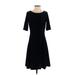 Lands' End Casual Dress - A-Line: Black Solid Dresses - Women's Size Small