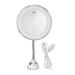 Adjustable Brightness LED Makeup Mirror 10x Magnification Suction Cup Design Makeup Mirror Rechargeable Home MakeupThree Light Colors