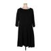 Talbots Casual Dress - A-Line: Black Solid Dresses - Women's Size 16