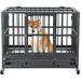 Danolapsi 36 inch Heavy Duty Dog Crate Metal Cage Kennel with Lockable Wheels Large Dog Kennel with Double Door and Removable Tray Design Indoor Dog House High Anxiety Cage