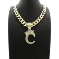 Dog Cat Gold Plated Alloy Cubic Zirconia Initial 16 ~ 30 Cuban Chain Necklace