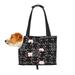 TEQUAN Foldable Dog Purse Carrier Collapsible Kawai Cute Black Cats Prints Pet Travel Tote Bag for Small Cat Puppy Waterproof Dog Soft-Sided Carriers