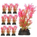 10Pcs Fish Tank Plant Aquarium Decorations Plastic Water Tanks Plant Aquarium Plants for Fish Tank