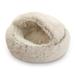 KIHOUT New Deals Pet Bed Round Soft Plush Burrowing Cave Hooded Cat Bed Donut for Dogs & Cats Faux Fur Cuddler Round Comfortable Self Warming Small Pet Bed