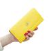 PU Leather Wallet Lady Plaid Hasp Wallet Long Card Holder Phone Bag Case Purse-Yellow