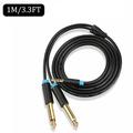 3.5mm to 6.35mm 1/8 TRS to Double 1/4 TS Stereo Y-Splitter Cable for Speaker