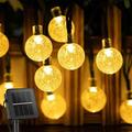 Solar String Lights Outdoor 8 Mode 7M/23Ft 50 LED Crystal Ball Outdoor Solar Powered String Lights for Patio Solar Garden Lights for Yard Porch Wedding Party Decoration (warm yellow)