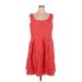 Nine West Casual Dress - A-Line Scoop Neck Sleeveless: Red Dresses - Women's Size 14