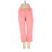 Soho JEANS NEW YORK & COMPANY Velour Pants - Mid/Reg Rise Straight Leg Cropped: Pink Activewear - Women's Size 4