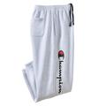 Men's Big & Tall Champion® fleece logo pants by Champion in Oatmeal Heather (Size 4XLT)