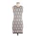 Topshop Casual Dress - Bodycon: Gray Chevron/Herringbone Dresses - Women's Size 6
